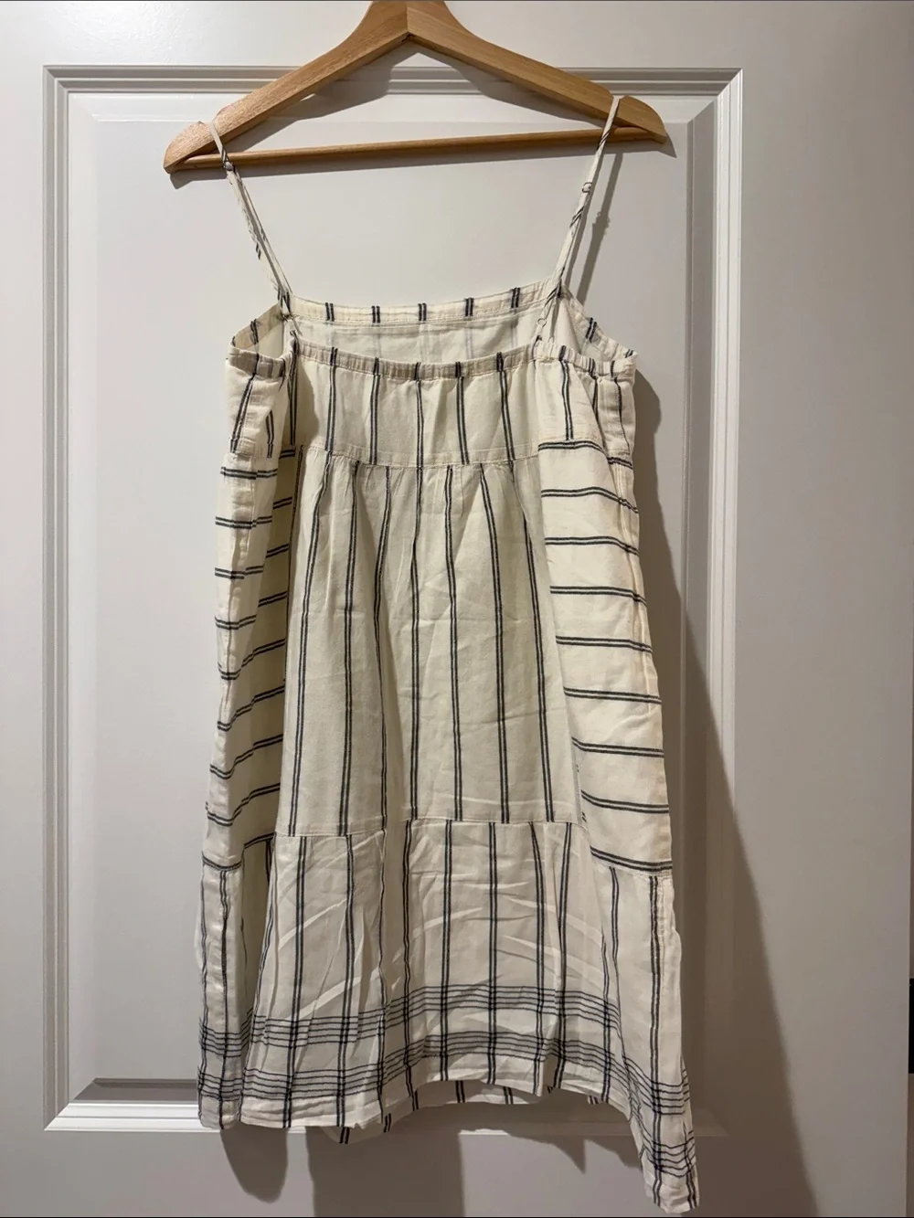 J.Crew Striped Cream Sundress with Spaghetti Straps